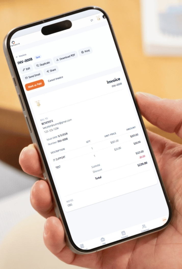 Professional invoice creation in Operalis